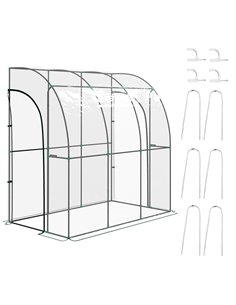 Outsunny 214cm x 118cm Walk-In Lean To Greenhouse with Accessories, Clear 845-592V02CR
