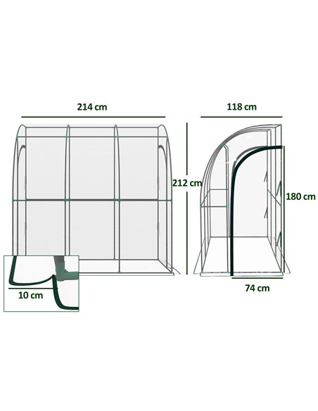 Outsunny 214cm x 118cm Walk-In Lean To Greenhouse, with Accessories 845-592V02CR - pic 84055 | FastDaddyshop