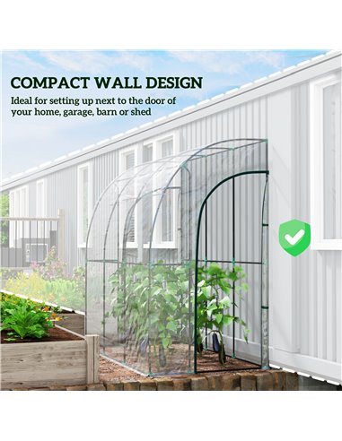 Outsunny 214cm x 118cm Walk-In Lean To Greenhouse, with Accessories 845-592V02CR