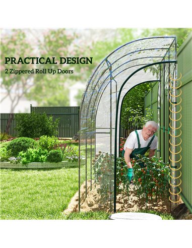 Outsunny 214cm x 118cm Walk-In Lean To Greenhouse, with Accessories 845-592V02CR