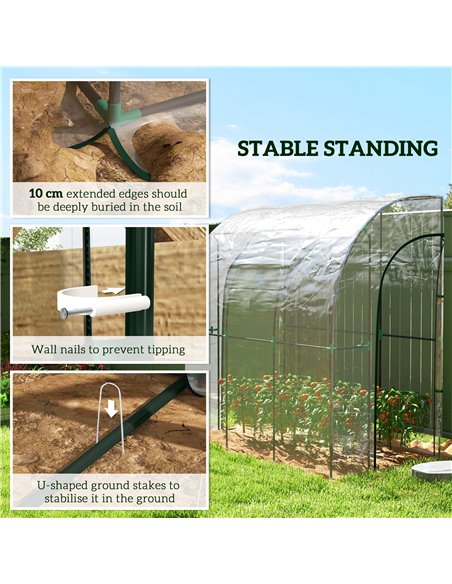 Outsunny 214cm x 118cm Walk-In Lean To Greenhouse, with Accessories 845-592V02CR - pic 84059 | FastDaddyshop