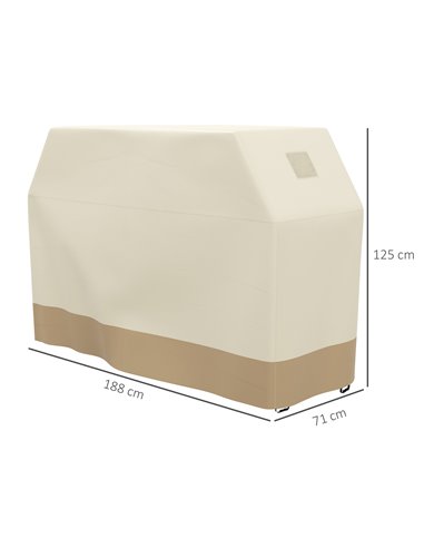 Outsunny Grill Cover: Waterproof PU-Coated Outdoor Protector for Barbecues, Beige, 71W x 188L cm 84G-438V00BG