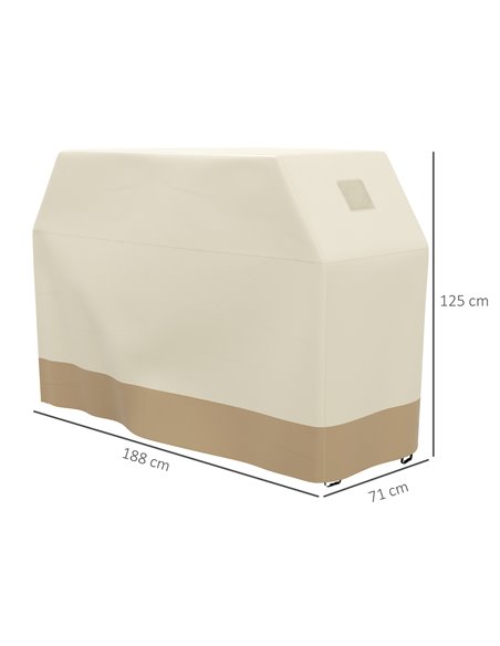 Outsunny Grill Cover: Waterproof PU-Coated Outdoor Protector for Barbecues, Beige, 71W x 188L cm 84G-438V00BG - pic 84082 | FastDaddyshop
