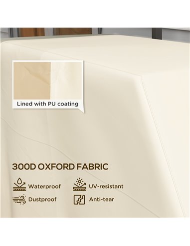 Outsunny Grill Cover: Waterproof PU-Coated Outdoor Protector for Barbecues, Beige, 71W x 188L cm 84G-438V00BG