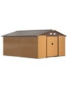 Outsunny 13 x 11 ft Metal Garden Shed with Foundation Ventilation, Yellow 845-031V01YL