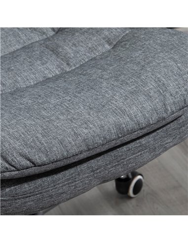 Vinsetto Ergonomic Office Chair Task Chair for Home with Arm, Swivel Wheels, Linen Fabric, Grey