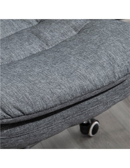 Vinsetto Ergonomic Office Chair Task Chair for Home with Arm, Swivel Wheels, Linen Fabric, Grey - pic 8425 | FastDaddyshop