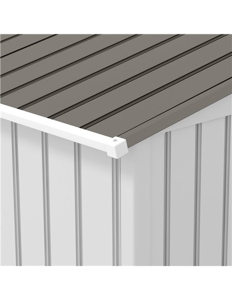 Outsunny 9 x 6FT Garden Storage Shed, Metal Outdoor Storage Shed House with Floor Foundation, Ventilation & Doors, Grey 845-031S - pic 84259 | FastDaddyshop