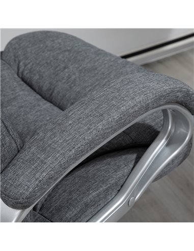 Vinsetto Ergonomic Office Chair Task Chair for Home with Arm, Swivel Wheels, Linen Fabric, Grey