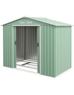 Outsunny 7ft x 4ft Lockable Garden Metal Storage Shed, Light Green 845-030YG