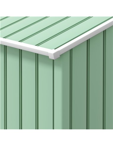 Outsunny 7ft x 4ft Lockable Garden Metal Storage Shed Large Patio Roofed Tool Storage Building Foundation Sheds Box, Light Green