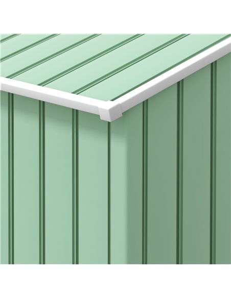 Outsunny 7ft x 4ft Lockable Garden Metal Storage Shed Large Patio Roofed Tool Storage Building Foundation Sheds Box, Light Green - pic 84268 | FastDaddyshop