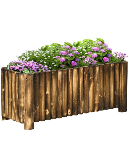 Raised Flower Bed Wooden Rectangualr Planter Container Box Wood 4 Feet 845-101 - pic 84269 | FastDaddyshop