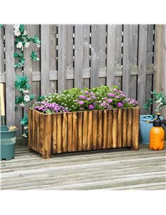 Raised Flower Bed Wooden Rectangualr Planter Container Box Wood 4 Feet 845-101 2