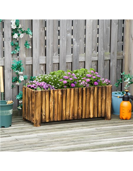 Raised Flower Bed Wooden Rectangualr Planter Container Box Wood 4 Feet 845-101 - pic 84270 | FastDaddyshop