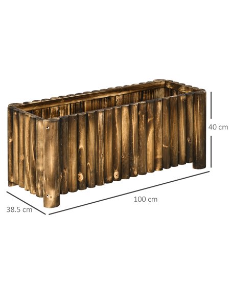 Raised Flower Bed Wooden Rectangualr Planter Container Box Wood 4 Feet 845-101 - pic 84271 | FastDaddyshop