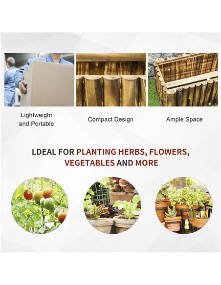 Raised Flower Bed Wooden Rectangualr Planter Container Box Wood 4 Feet 845-101 - pic 84272 | FastDaddyshop