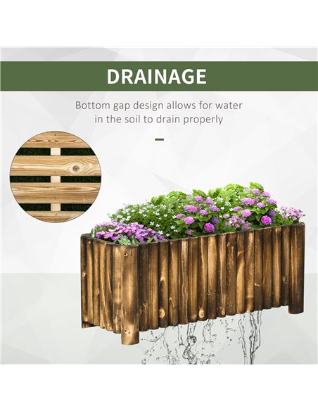 Raised Flower Bed Wooden Rectangualr Planter Container Box Wood 4 Feet 845-101 - pic 84273 | FastDaddyshop