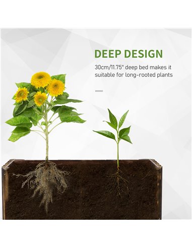 Raised Flower Bed Wooden Rectangualr Planter Container Box Wood 4 Feet 845-101