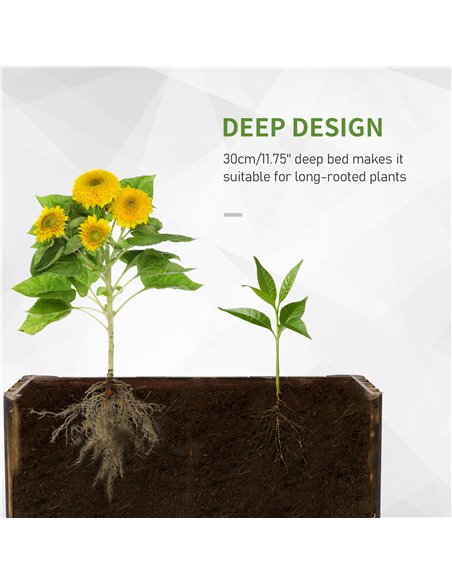 Raised Flower Bed Wooden Rectangualr Planter Container Box Wood 4 Feet 845-101 - pic 84274 | FastDaddyshop