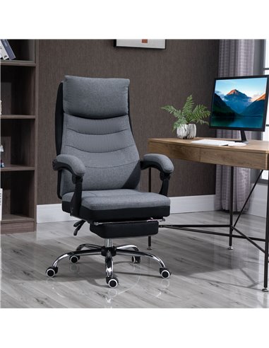 Vinsetto High Back Executive Office Chair, Reclining Computer Chair with Adjustable Height, Swivel Wheels and Retractable Footre
