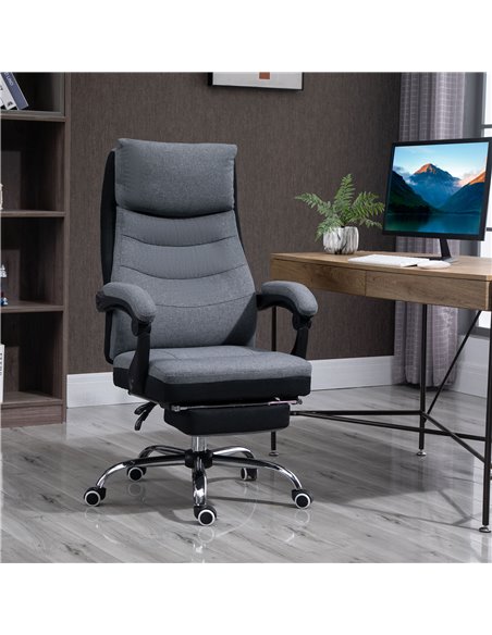 Vinsetto High Back Executive Office Chair, Reclining Computer Chair with Adjustable Height, Swivel Wheels and Retractable Footre - pic 8435 | FastDaddyshop