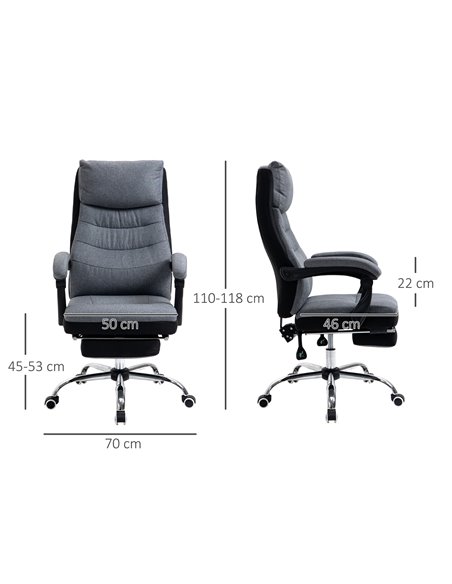 Vinsetto High Back Executive Office Chair, Reclining Computer Chair with Adjustable Height, Swivel Wheels and Retractable Footre - pic 8436 | FastDaddyshop