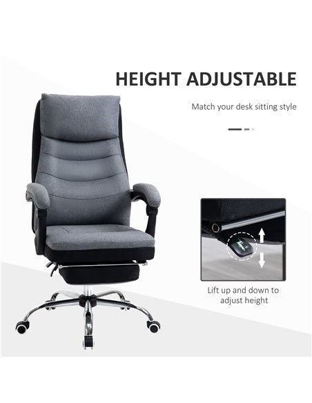 Vinsetto High Back Executive Office Chair, Reclining Computer Chair with Adjustable Height, Swivel Wheels and Retractable Footre - pic 8437 | FastDaddyshop