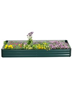 Outsunny Metal Raised Garden Bed Planter Box Outdoor Planters for Growing Flowers, Herbs, Green, 241x90.5x30cm 845-518GN