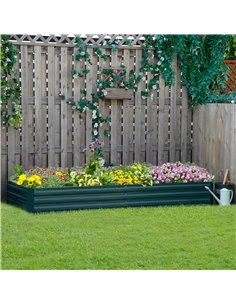 Outsunny Metal Raised Garden Bed Planter Box Outdoor Planters for Growing Flowers, Herbs, Green, 241x90.5x30cm 845-518GN 2