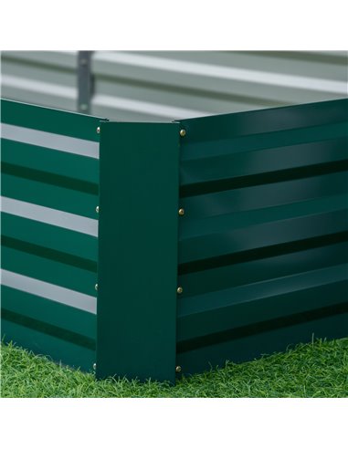 Outsunny Metal Raised Garden Bed Planter Box Outdoor Planters for Growing Flowers, Herbs, Green, 241x90.5x30cm 845-518GN