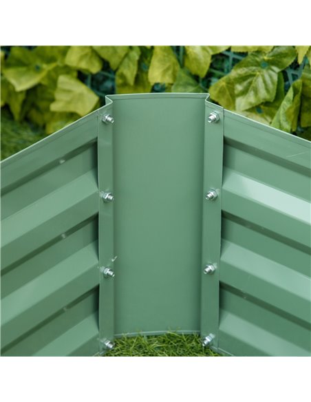 Outsunny Set of 2 291L Raised Garden Bed, Elevated Galvanised Planter Box for Flowers, Herbs, 100x100x30cm, Green 845-517GN - pic 84401 | FastDaddyshop