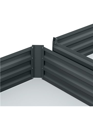 Outsunny Raised Garden Beds: Elevated Galvanised Planter Boxes for Flowers & Herbs, Dark Grey, 100x100x30cm 845-517V00CG
