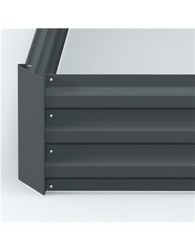 Outsunny Raised Garden Beds: Elevated Galvanised Planter Boxes for Flowers & Herbs, Dark Grey, 100x100x30cm 845-517V00CG
