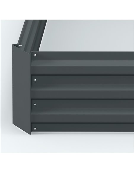 Outsunny Raised Garden Beds: Elevated Galvanised Planter Boxes for Flowers & Herbs, Dark Grey, 100x100x30cm 845-517V00CG - pic 84412 | FastDaddyshop
