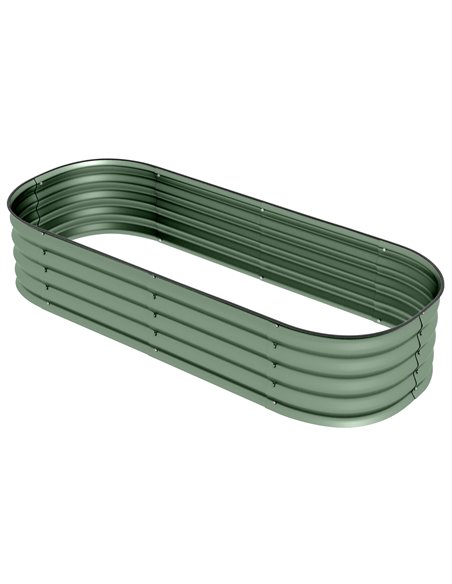 Outsunny Galvanised Raised Garden Bed, Metal Planter Box with Safety Edging, for Flowers, Herbs, Succulents, Green 845-981V01GN - pic 84413 | FastDaddyshop