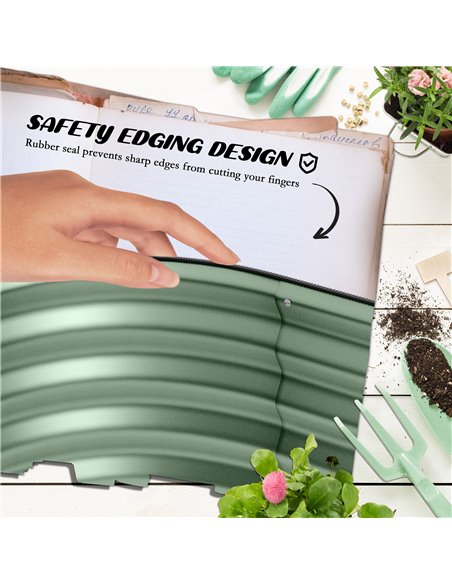 Outsunny Galvanised Raised Garden Bed, Metal Planter Box with Safety Edging, for Flowers, Herbs, Succulents, Green 845-981V01GN - pic 84418 | FastDaddyshop