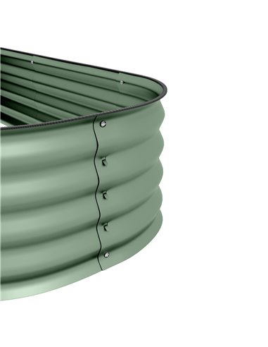 Outsunny Galvanised Raised Garden Bed, Metal Planter Box with Safety Edging, for Flowers, Herbs, Succulents, Green 845-981V01GN