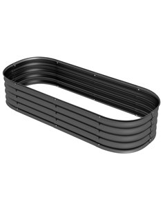 Outsunny 150L x 62W x 30Hcm Galvanised Raised Garden Bed, Metal Planter Box, Dark Grey 845-981V01CG