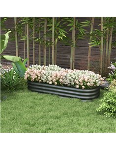 Outsunny 150L x 62W x 30Hcm Galvanised Raised Garden Bed, Metal Planter Box, Dark Grey 845-981V01CG 2