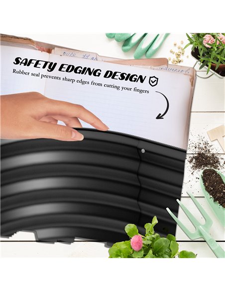 Outsunny Galvanised Raised Garden Bed, Metal Planter Box with Safety Edging, for Flowers, Herbs, Succulents, Dark Grey 845-981V0 - pic 84427 | FastDaddyshop