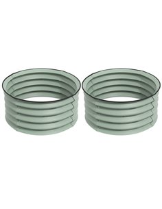 Outsunny Set of 2 Raised Garden Bed, Metal Planter Box with Safety Edging, Easy-to-assemble Stock Tank, Green 845-972V00GN