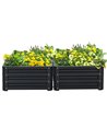 Outsunny Set of 2 Raised Garden Bed, Outdoor Elevated Galvanised Planter Box for Flowers, Herbs, 60x60x30.5cm, Grey 845-041V01GY