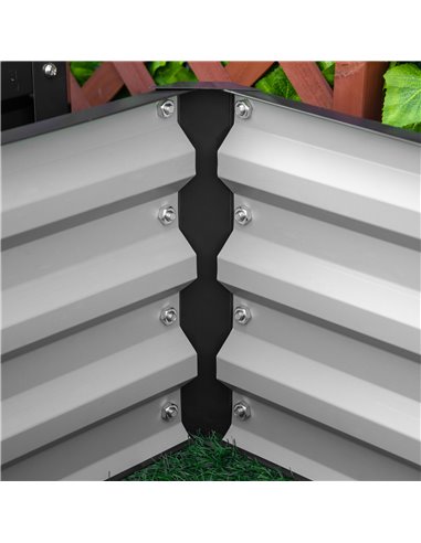 Outsunny Set of 2 Raised Garden Bed, Outdoor Elevated Galvanised Planter Box for Flowers, Herbs, 60x60x30.5cm, Grey 845-041V01GY