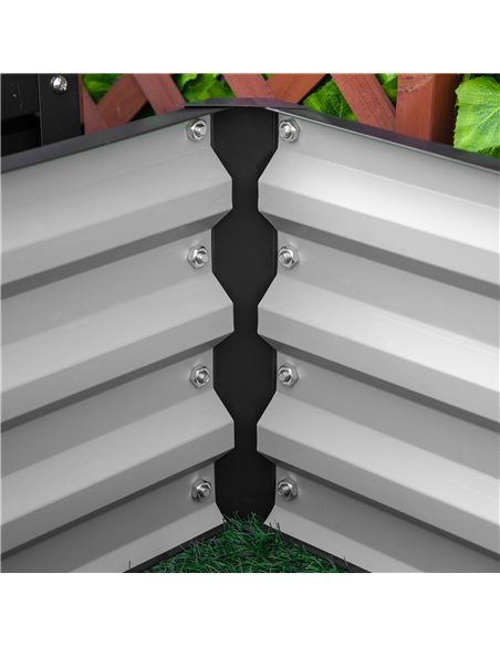 Outsunny Set of 2 Raised Garden Bed, Outdoor Elevated Galvanised Planter Box for Flowers, Herbs, 60x60x30.5cm, Grey 845-041V01GY - pic 84455 | FastDaddyshop