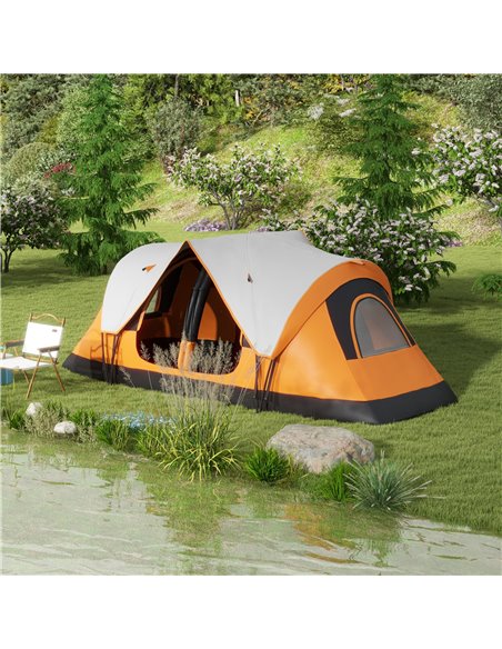 Outsunny Camping Tent for 6-8 Man with 2000mm Waterproof Rainfly and Carry Bag for Fishing Hiking Festival, Orange A20-422V00OG - pic 84477 | FastDaddyshop