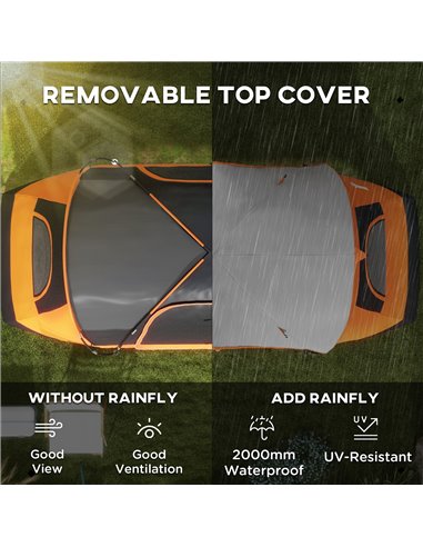 Outsunny Camping Tent for 6-8 Man with 2000mm Waterproof Rainfly and Carry Bag for Fishing Hiking Festival, Orange A20-422V00OG