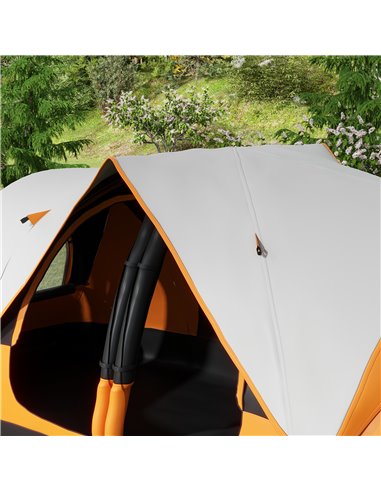Outsunny Camping Tent for 6-8 Man with 2000mm Waterproof Rainfly and Carry Bag for Fishing Hiking Festival, Orange A20-422V00OG