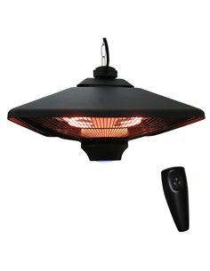 Outsunny 2kw Outdoor Hanging Ceiling Mounted Halogen Electric Heater, Black 842-063
