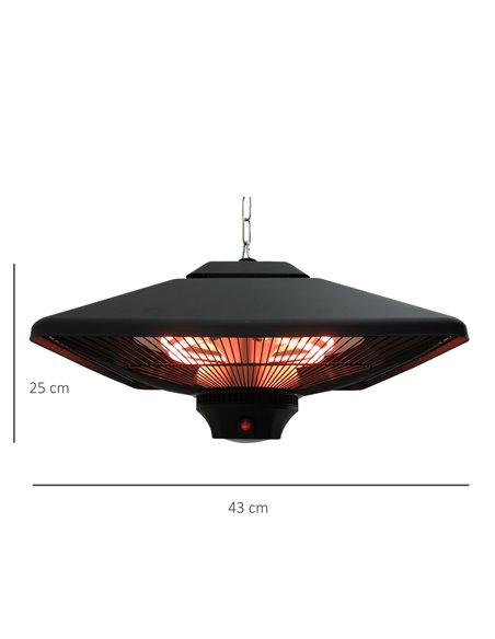 Outsunny 2kw Outdoor Hanging Ceiling Mounted Aluminium Halogen Electric Heater LED Garden Patio Warmer w/Remote Control 842-063 - pic 84496 | FastDaddyshop